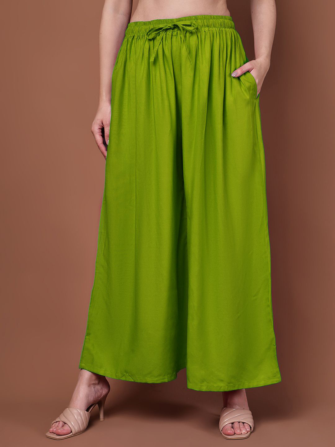 Valles365 by S.C. Women Solid Regular Western Flared Palazzos