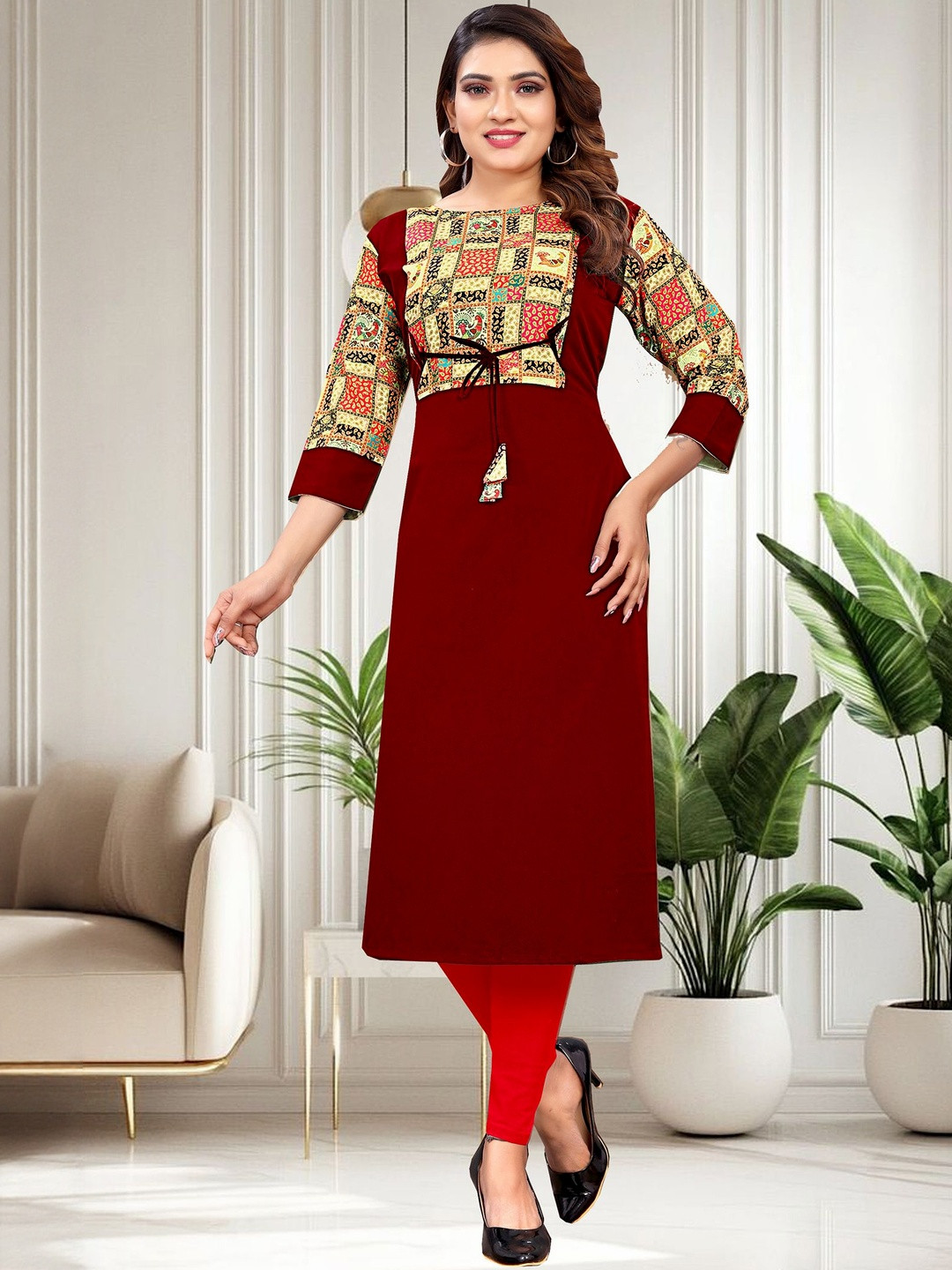 KHANJAN FASHION Printed Straight Kurta
