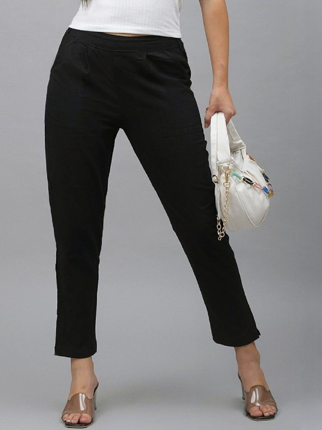 JAIPUR GLOBAL Comfort Mid-Rise Regular Fit Trousers