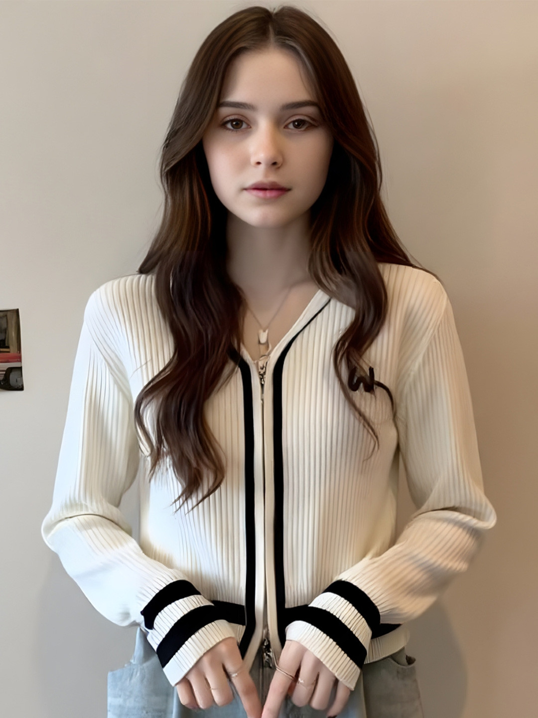 HERE&NOW Women Colourblocked Striped Cardigan