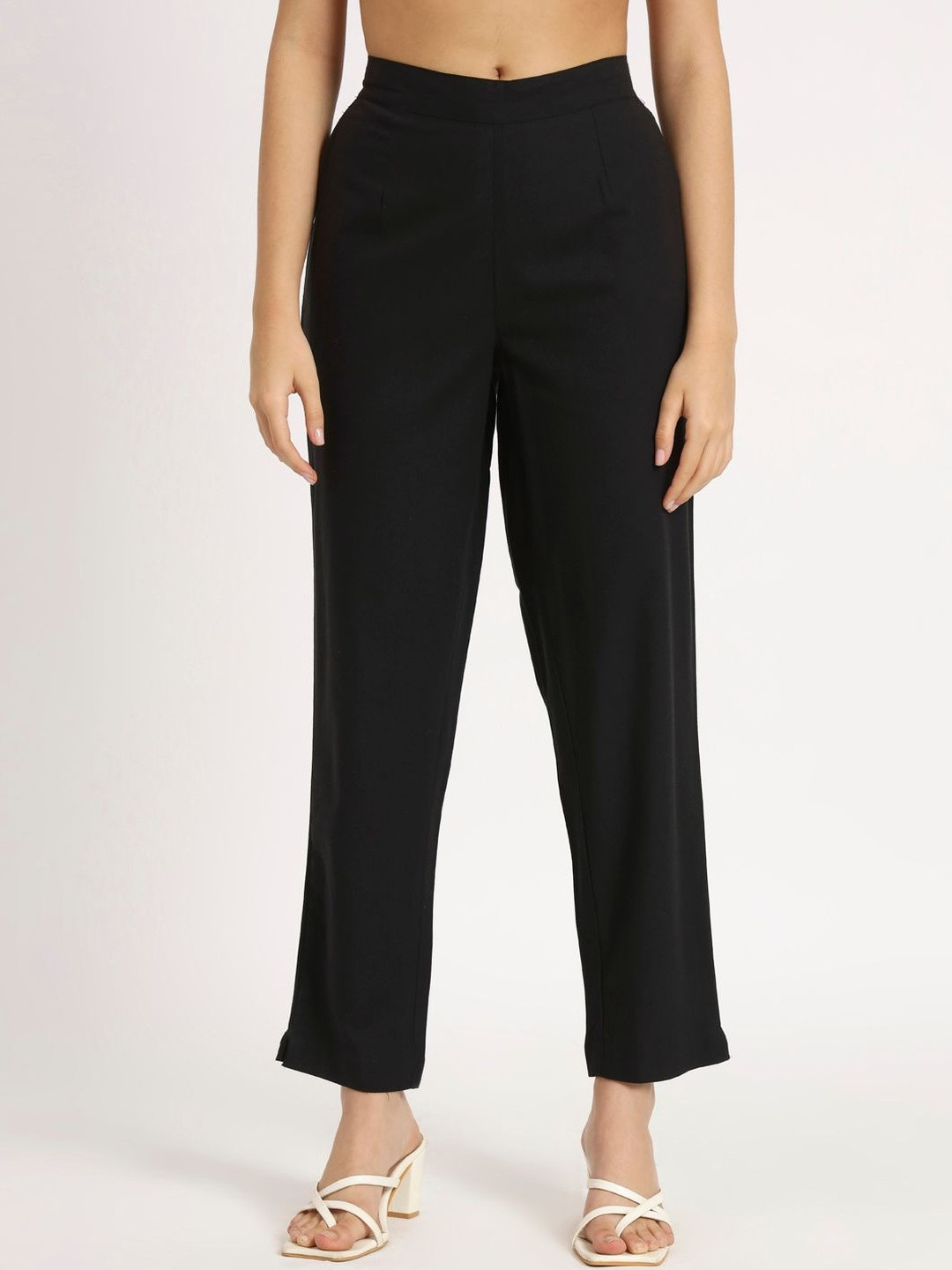 besolid Women Relaxed Fit Cotton Trousers