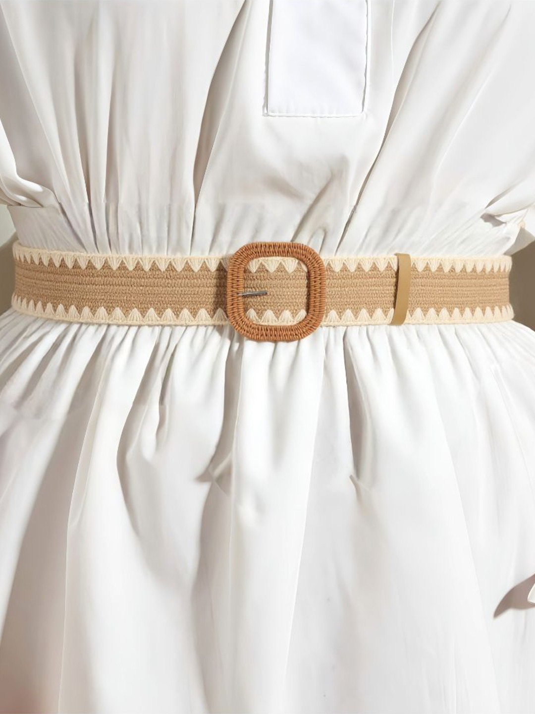 SALTY Women Souffl Jute Statement Tang Closure Belt