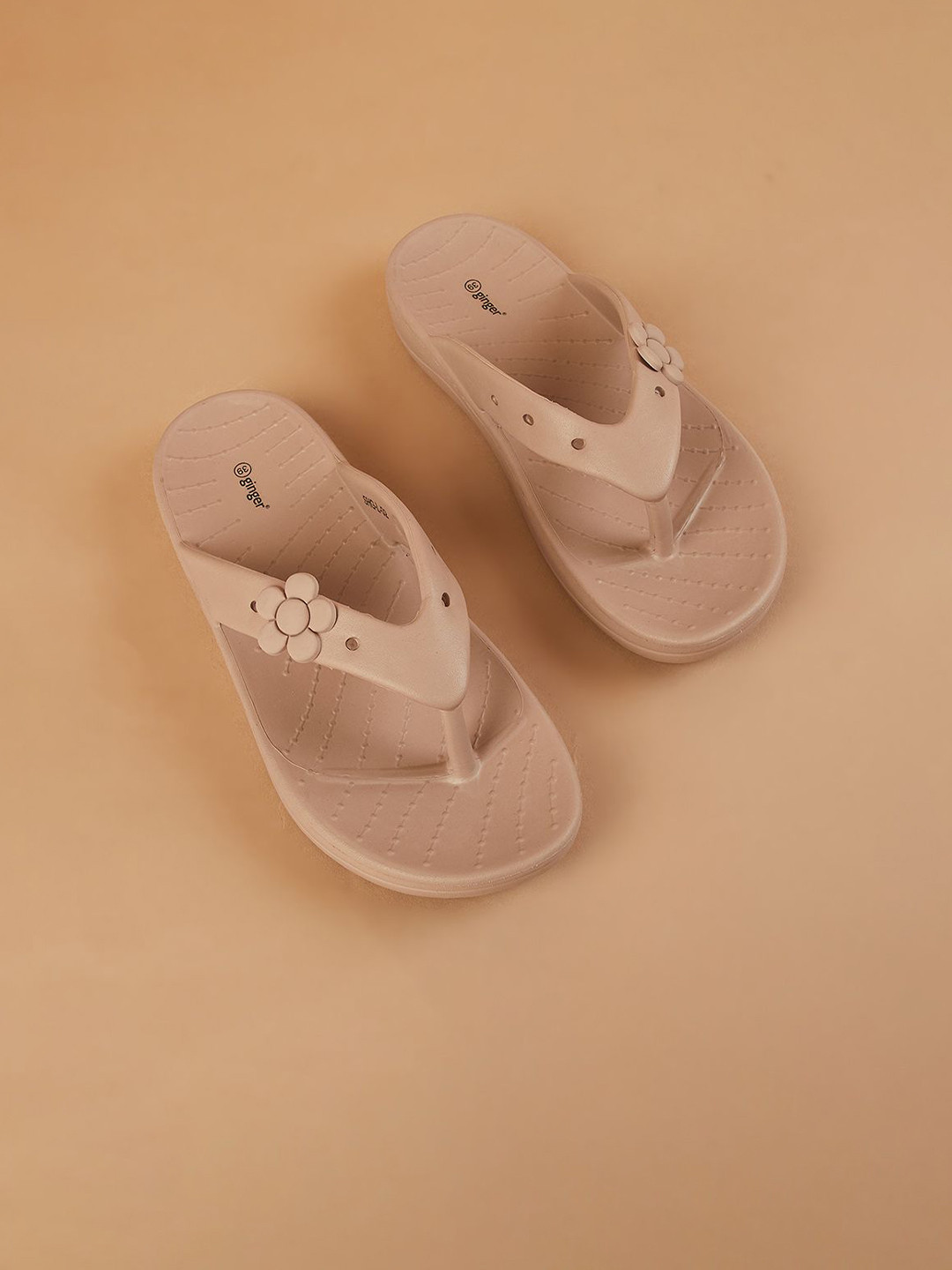 Ginger by Lifestyle Floral Self Design Cushioned Footbed Thong Flip-Flops