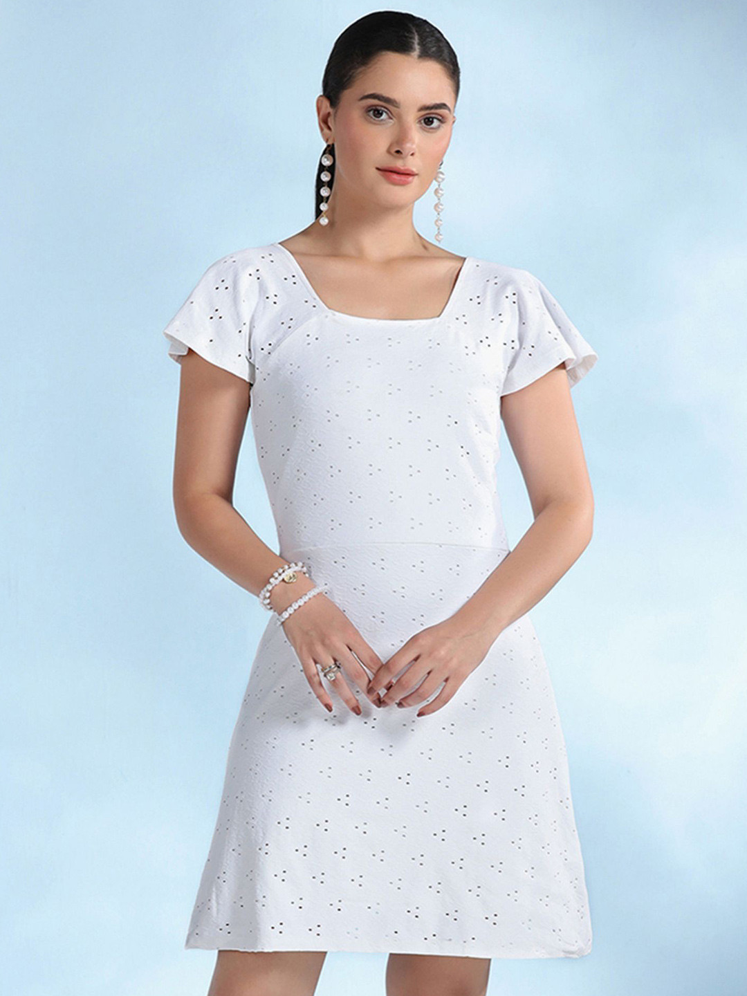 Selvia Edge Women Flared Sleeve A-Line Dress