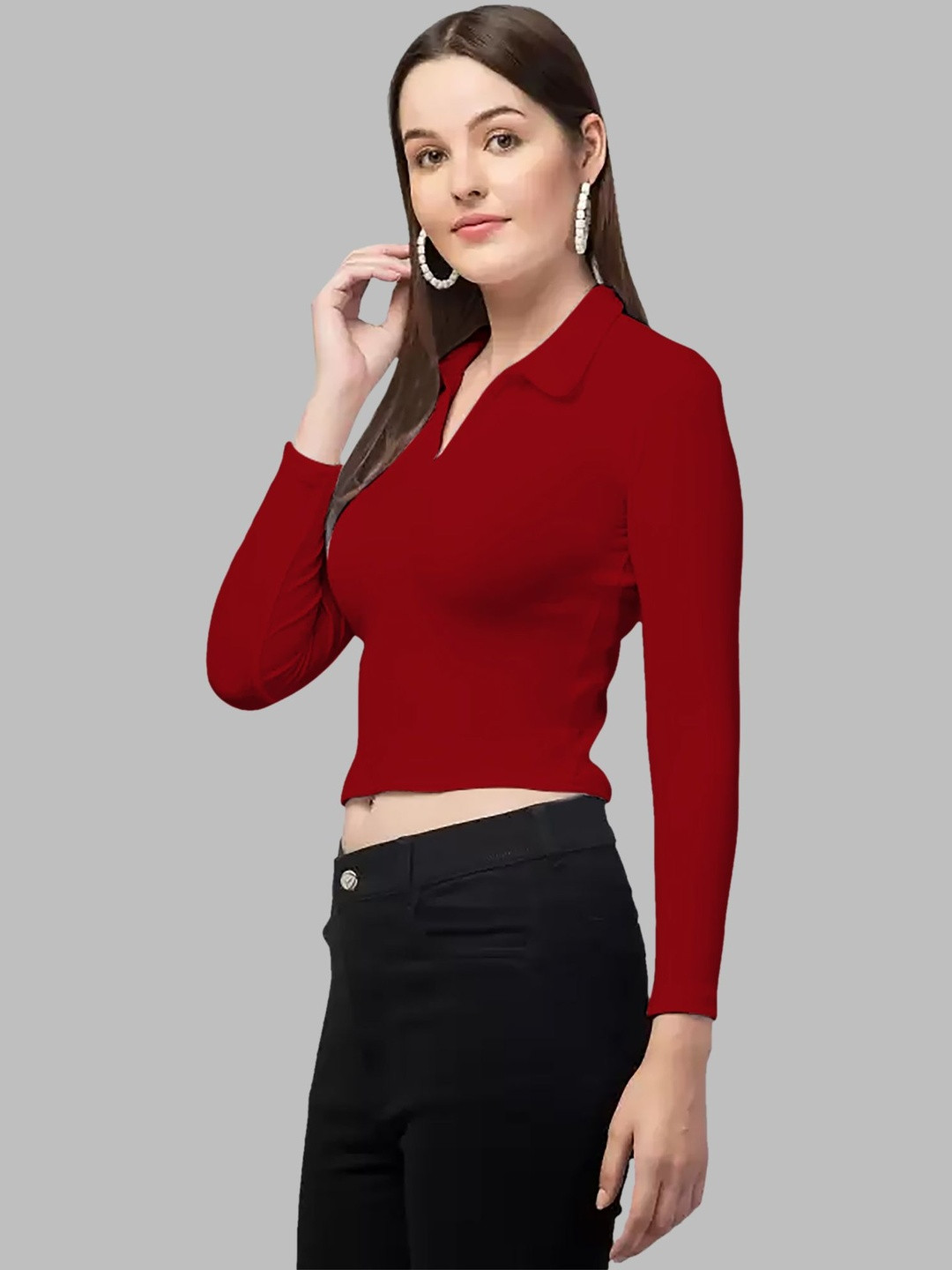 Maheshvi Women V-Neck Crop Top