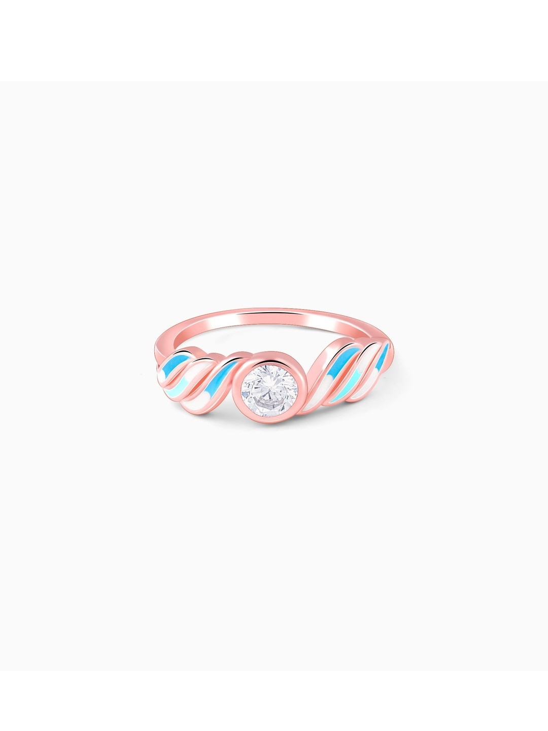 GIVA 925 Silver Rose Gold Zircon Studded Royal Beauty Finger Ring