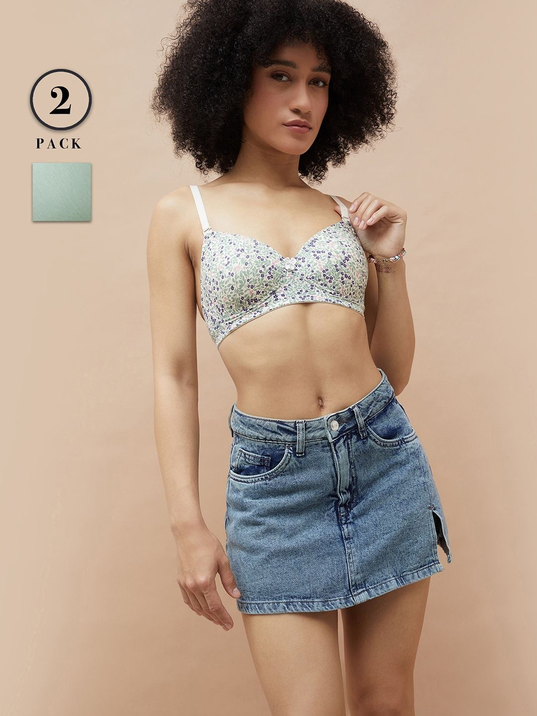 Ginger by Lifestyle Floral Bra Full Coverage Underwired Lightly Padded