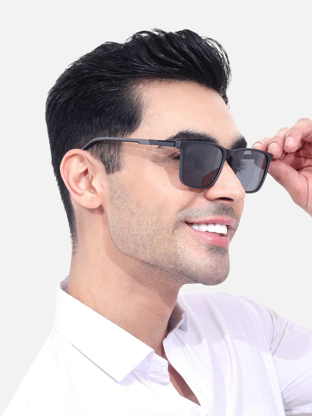 HAMILTANO WINSTON Grey Men Full Rim Style Rectangle Sunglasses with SKU213