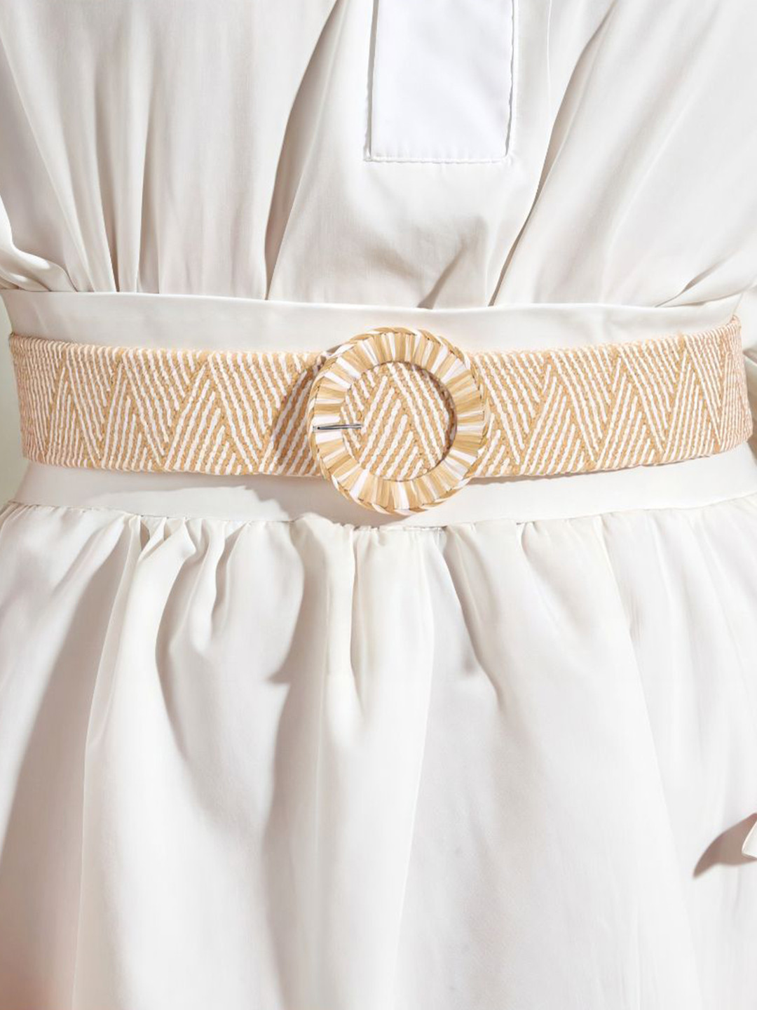 SALTY Women Marshmallow Pop Woven Buckle Belt