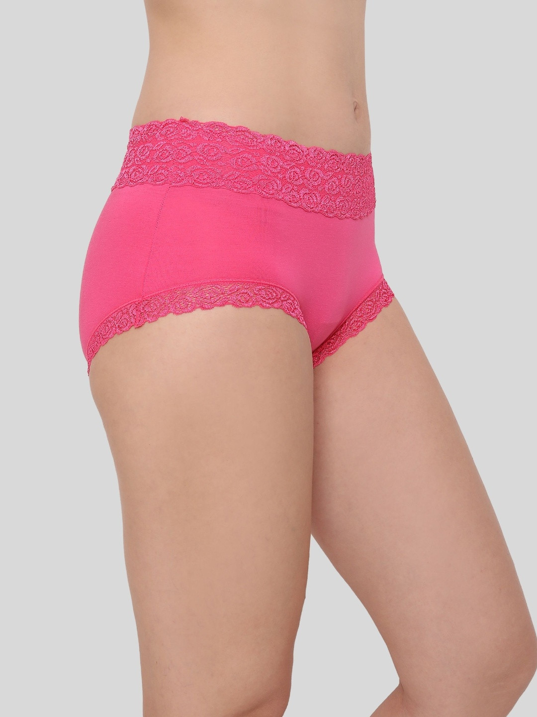 Glamoras  Women Cotton Lace Full Coverage Hipster Briefs