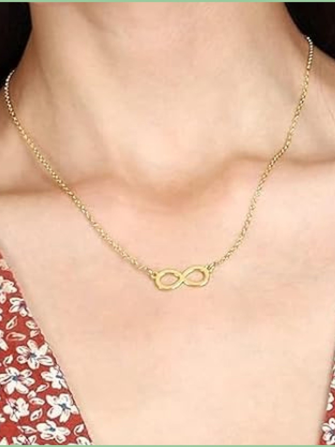 TheVineGirl Women Gold-Plated Single Layered Infinity Pendant Necklace