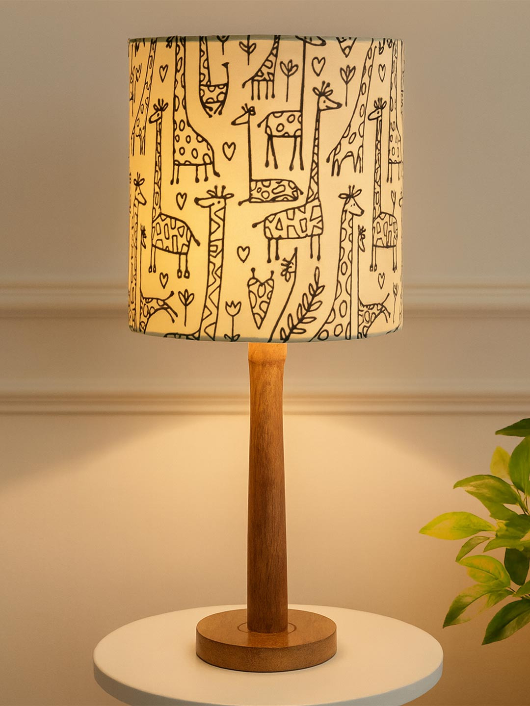 Homesake Multicolored Nordic Stick Printed Contemporary Table Lamp With Shade