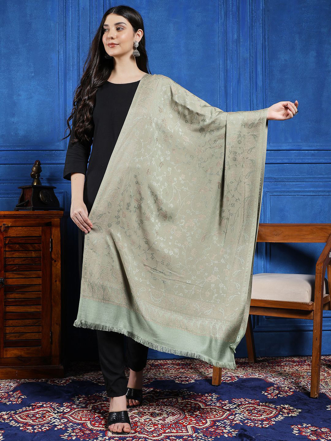 HANDICRAFT PALACE Women Paisley Woven Design Stole