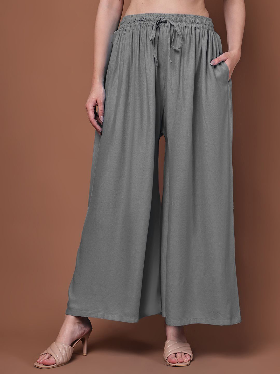 Valles365 by S.C. Women Flared Drawstring Ethnic Pocket Palazzos