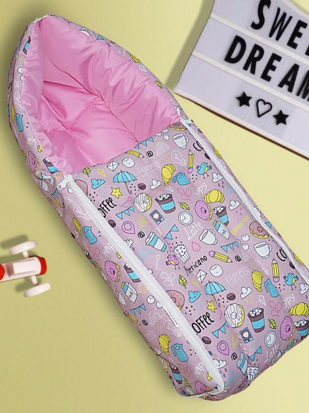 OSCAR HOME Pink & Yellow Floral Cotton Baby Sleeping Bag