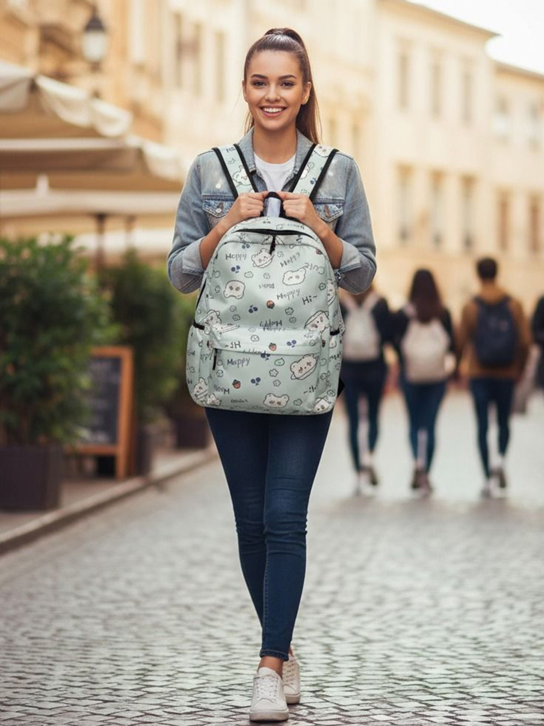 WALSON Women Graphic Waterproof Breathable Lightweight Laptop Backpack