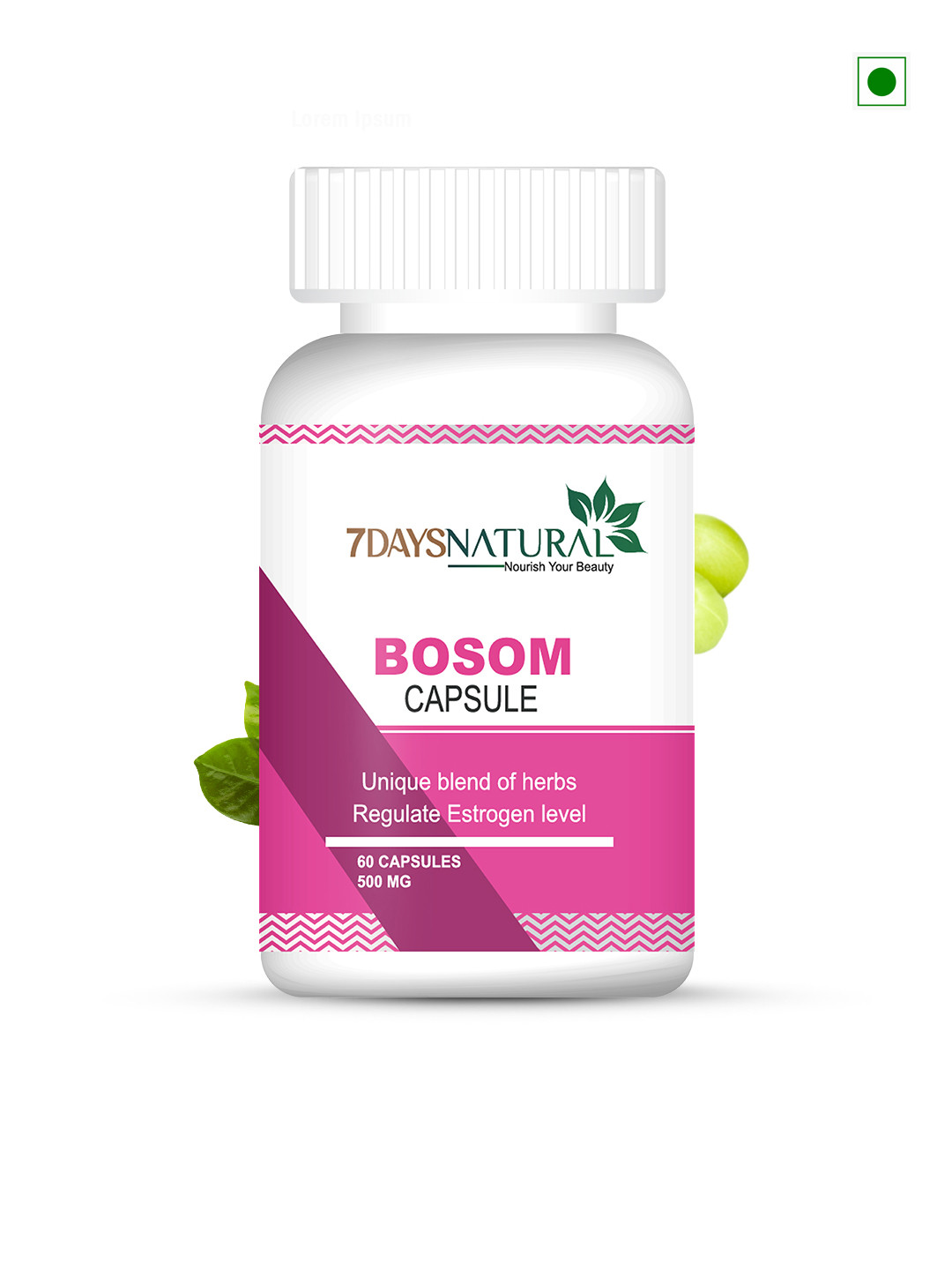 7DAYSNATURAL Women Bosom Capsules For Bosom Tissue Growth - 60 Capsules
