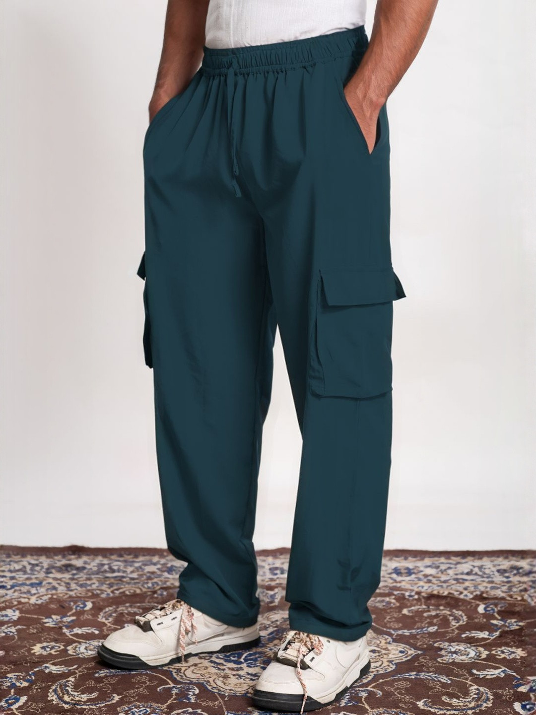 JAIPUR GLOBAL Mid Rise Cotton Relaxed Cargos Trousers