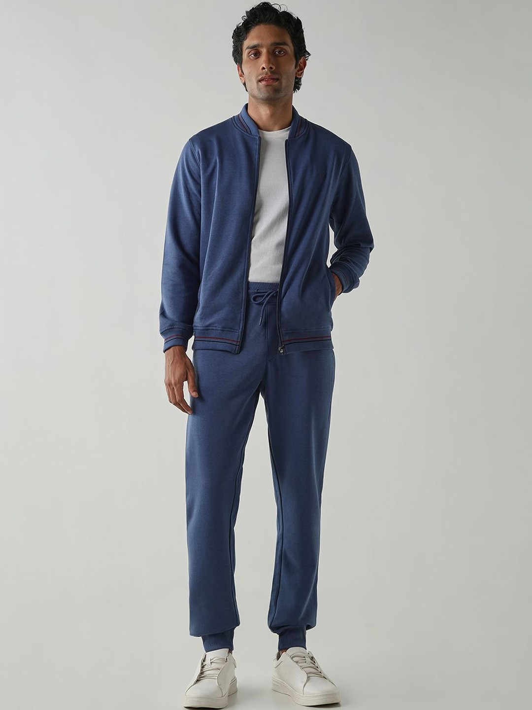 Reid & Taylor Men Round Neck Long Sleeves Mid Rise Joggers