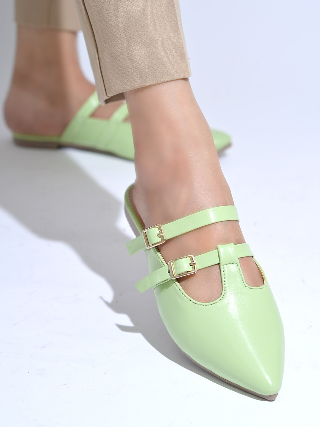 SZN Women Open Back Pointed Toe Mary janes