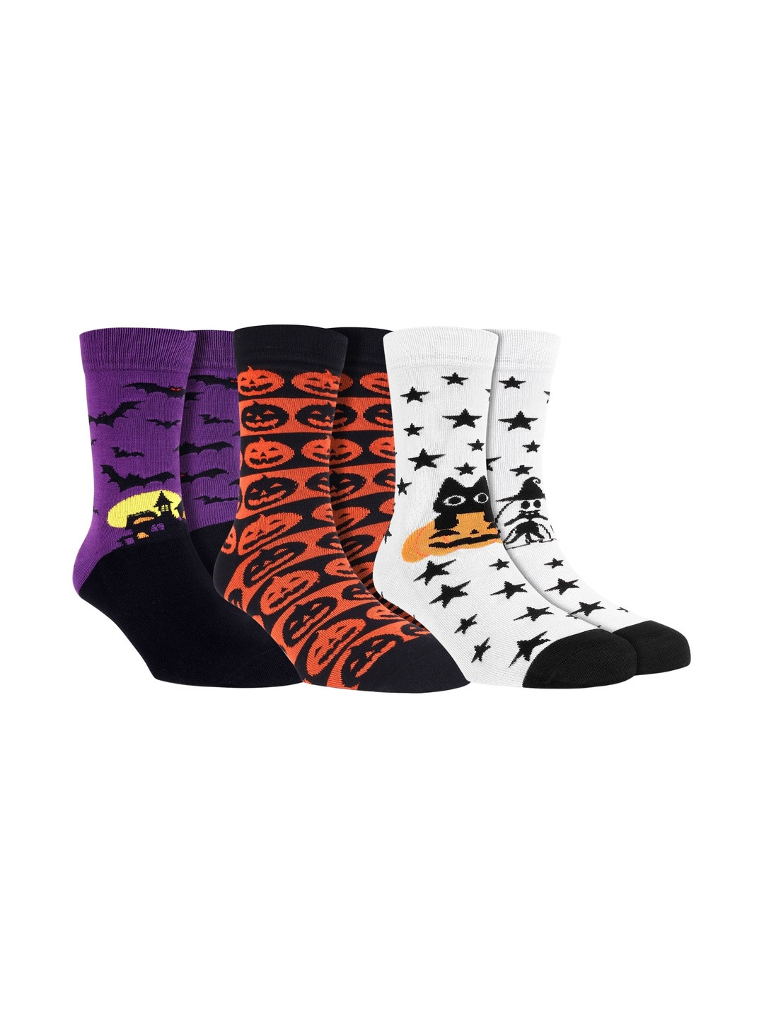 Soxytoes Unisex Pack Of 3 Boo Thang Halloween Printed Bamboo Calf Length Socks