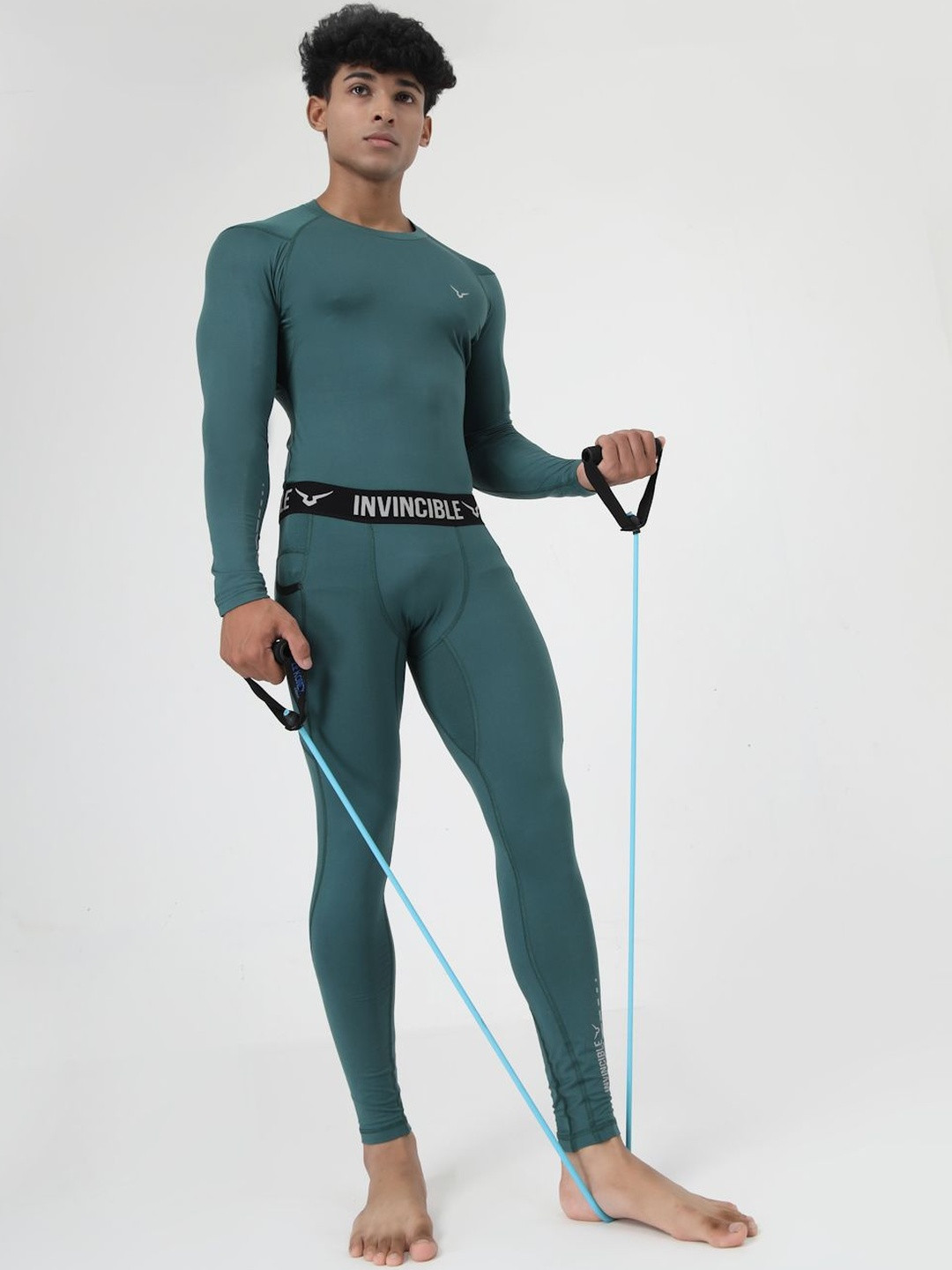 Invincible Men High Rise Antimicrobial Gym Tights