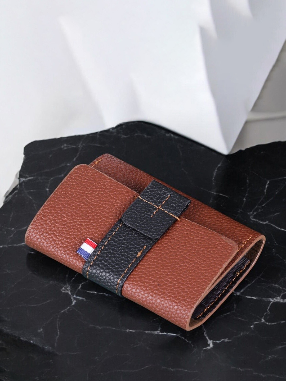 SZN Men Textured Two Fold Long Wallet