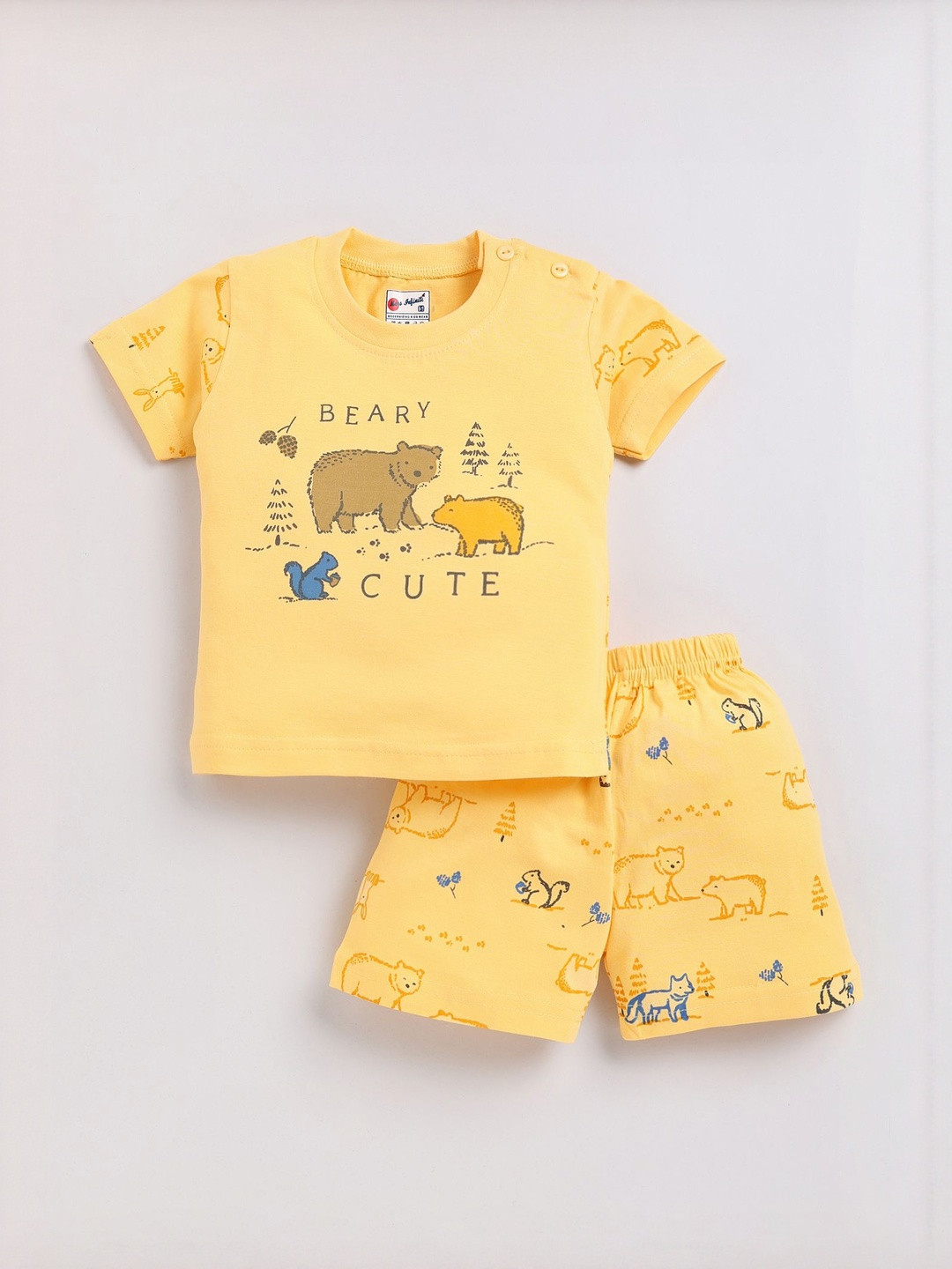 Mars Infiniti Boys Printed Round Neck Pure Cotton T-Shirt With Shorts