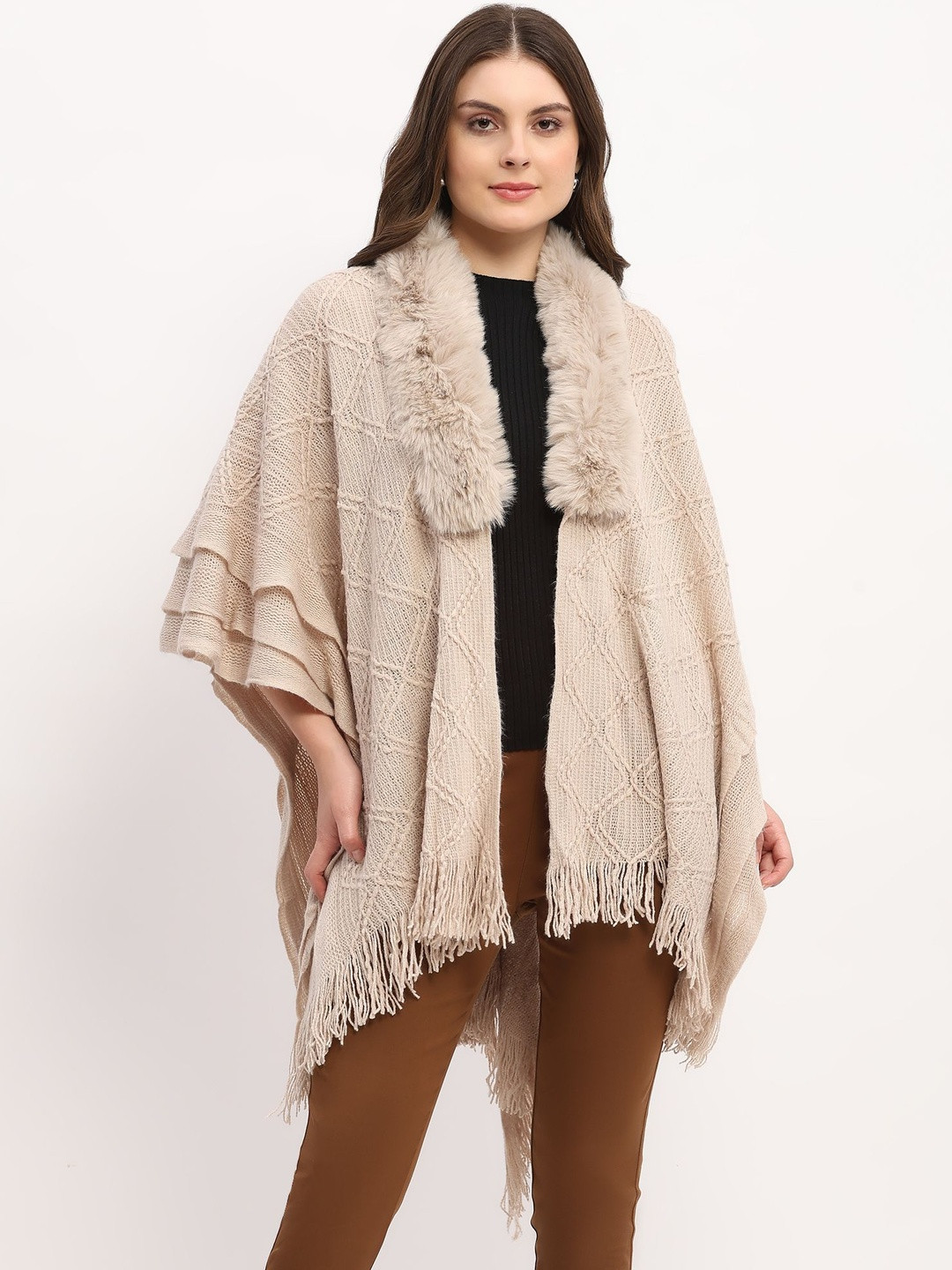 Global Republic Fringed Cape Top