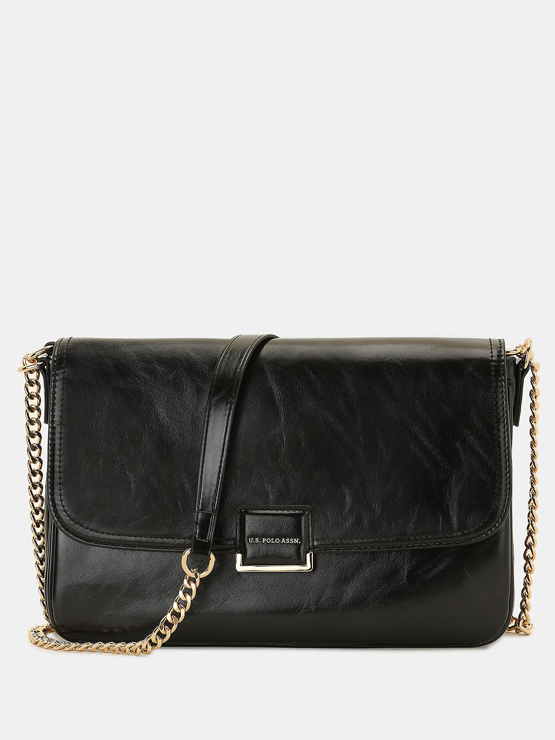 U.S. Polo Assn. Women Blossom Black Sling Bag with Structured Compact Design