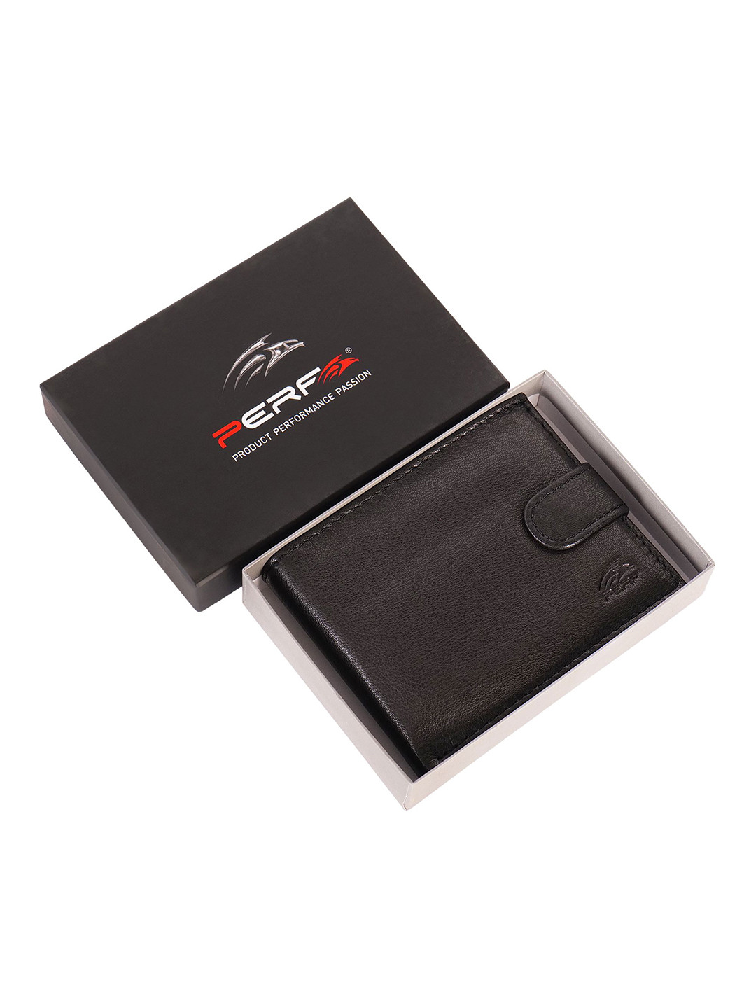 PERF Men Textured Leather Two Fold Wallet
