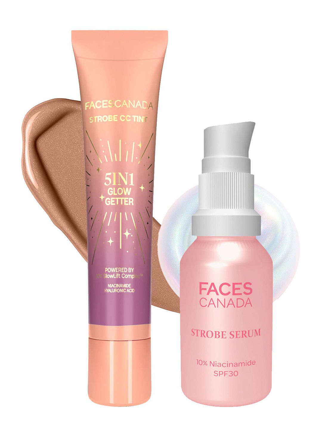 FACES CANADA Set Of 2 Strobe Serum - 15 ml & CC Tint -  18 ml - Twilight Veil