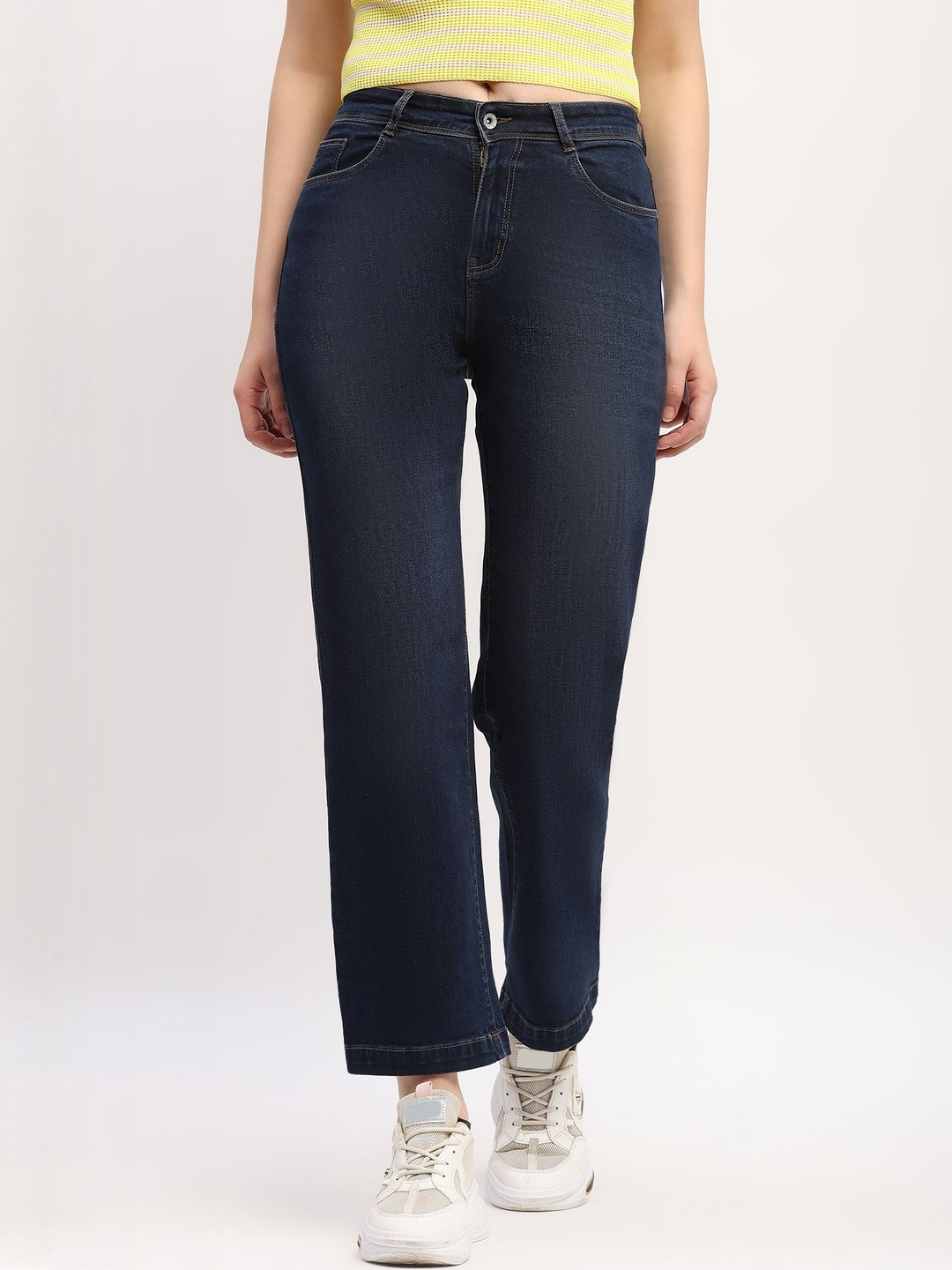 Global Republic Women Slim Fit Mid-Rise Light Fade Stretchable Bootcut Jeans