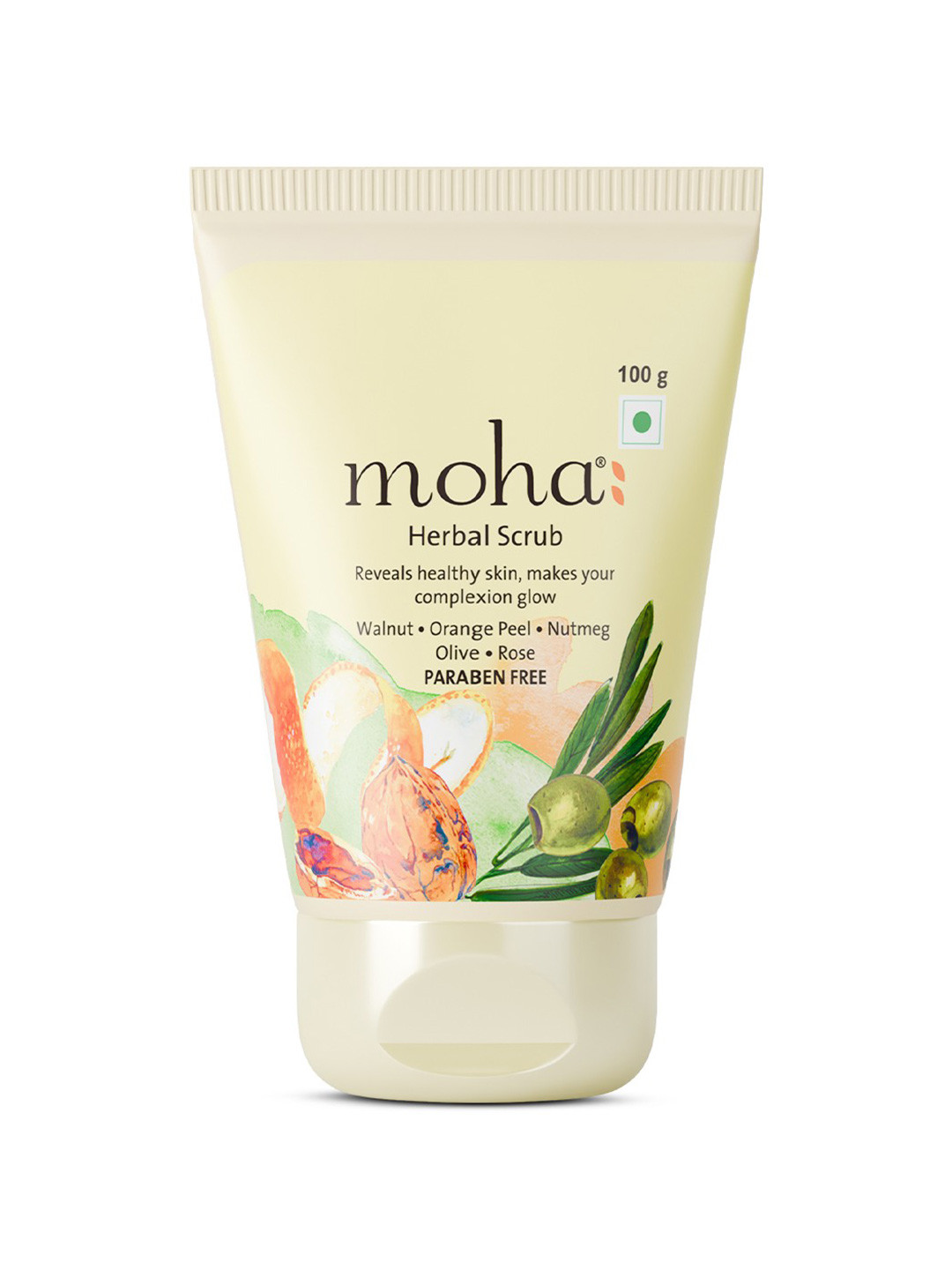 moha Walnut Orange Peel Nutmeg Olive Rose Herbal Scrub - 100g