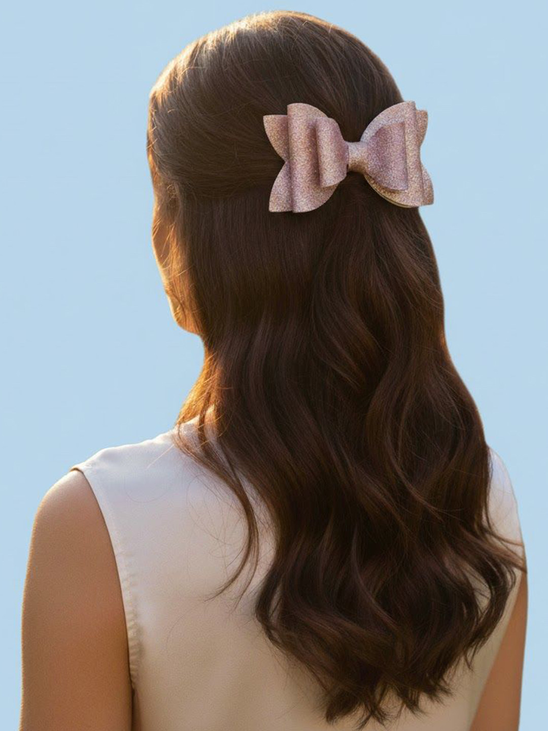 RAINMEBOWS Girls Multihued Glitter Glam Bow Alligator Hair Clip