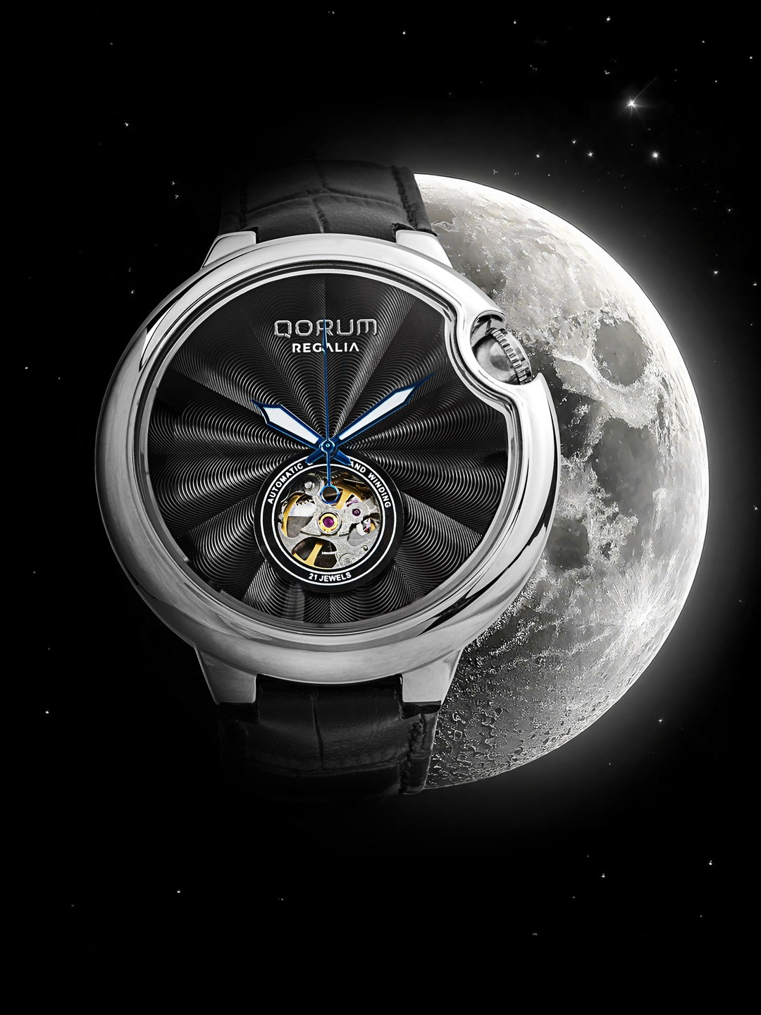 QORUM INDIA Men Leather Wrap Around Straps Analogue Motion Watch