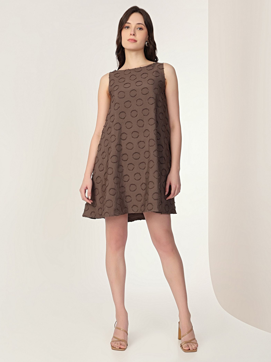 MISH X Boat Neck Sleeveless A-Line Dress