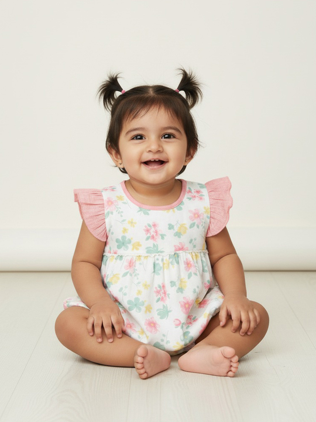 BAESD Girls Foral Printed Organic Cotton Rompers