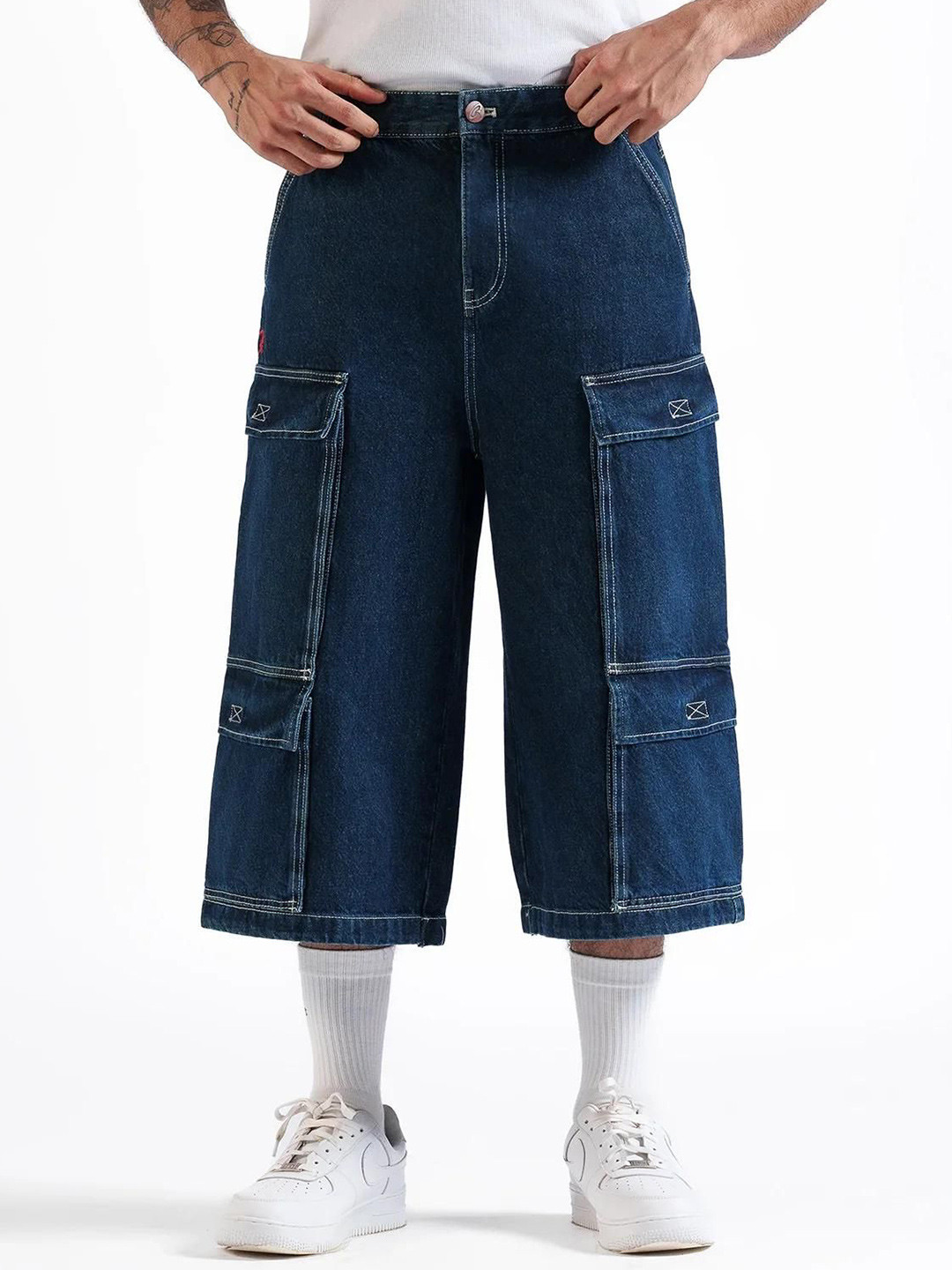 LOVEGEN Men Baggy High Rise Cargo Shorts