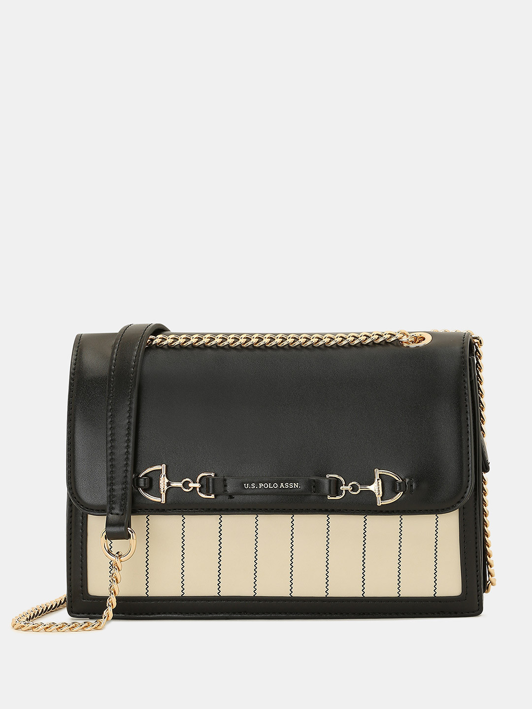 U.S. Polo Assn. Women Babette Black Horsebit Compact Sling Bag