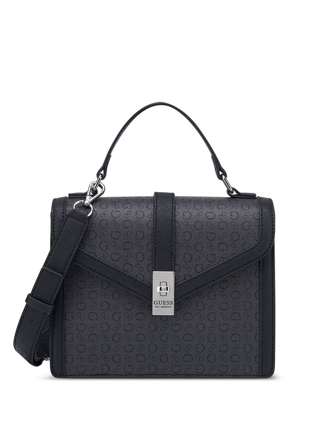 GUESS Elonzo Women Brand Logo Printed Crossbody Satchel Bag