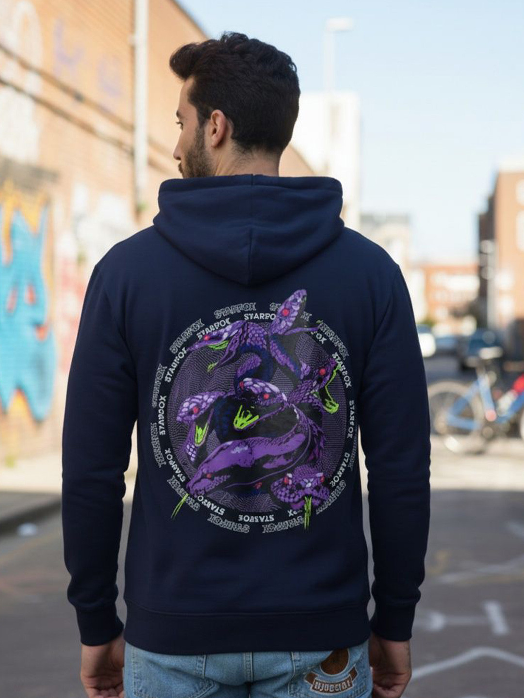 STARFOX Graphic Printed Hooded Graphic Sweatshirt