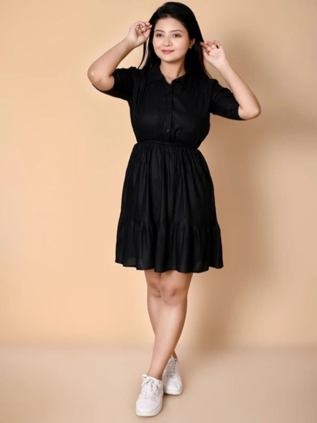 FairyTeller Shirt Collar Fit & Flare Dress