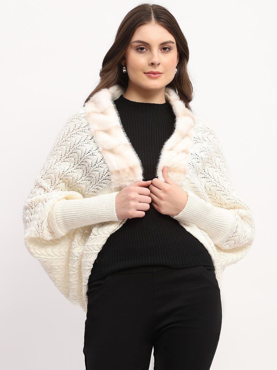Global Republic Batwing Sleeve Woollen Cape Top