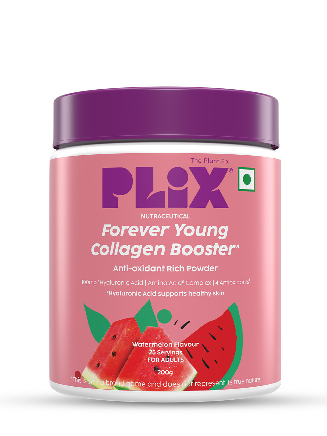 PLIX THE PLANT FIX Collagen Supplement Powder for Youthful Glow 200g - Watermelon