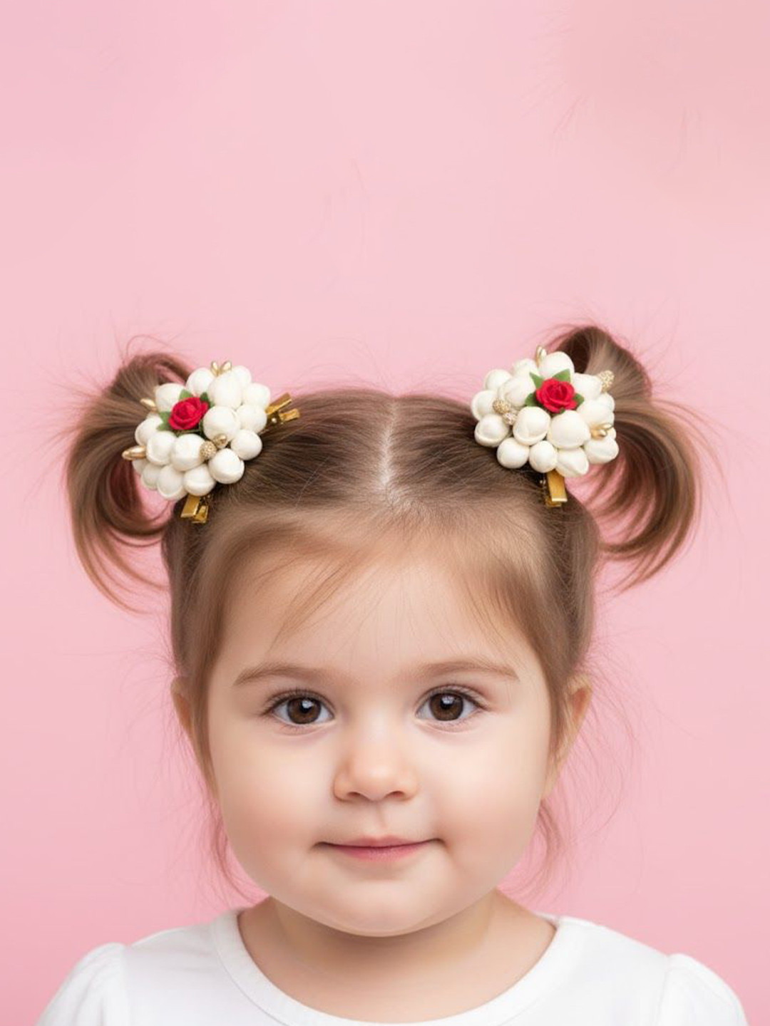 RAINMEBOWS Girls Set Of 2 Embellished Mini Jasmin Buds Alligator Hair Clips