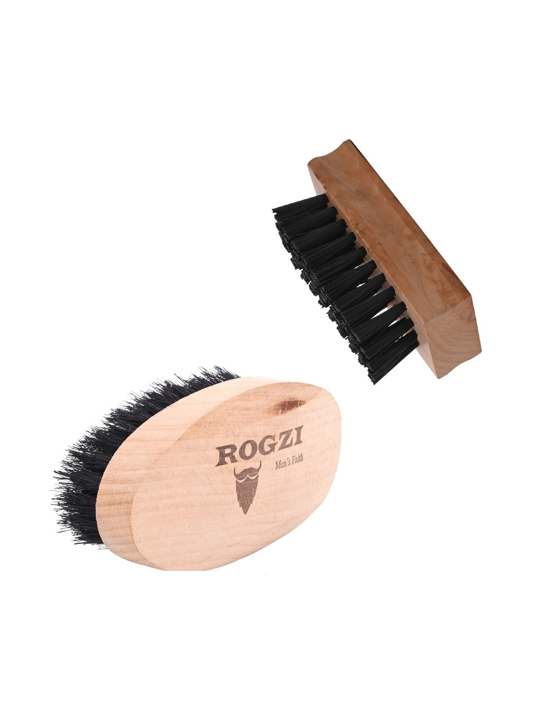 ROGZI Set of 2 Boar Bristle Beard Brush With Nylon Bristle Beard Brush