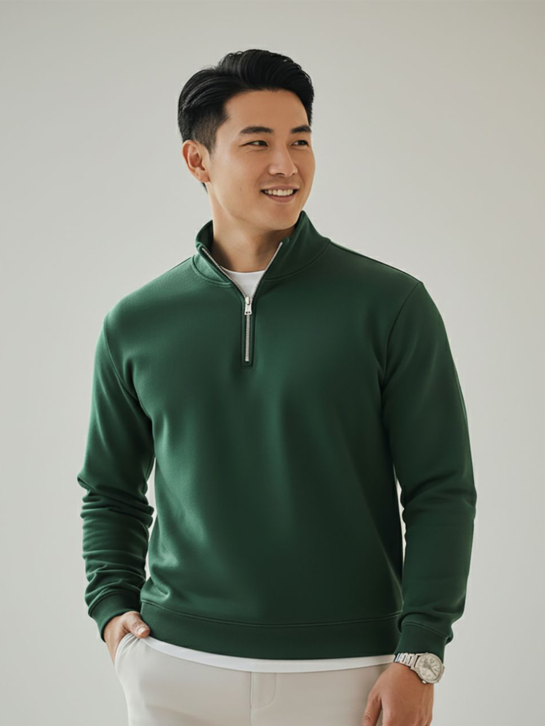 Mast & Harbour High Neck Pullover Fleece Oversized Sweatshirt