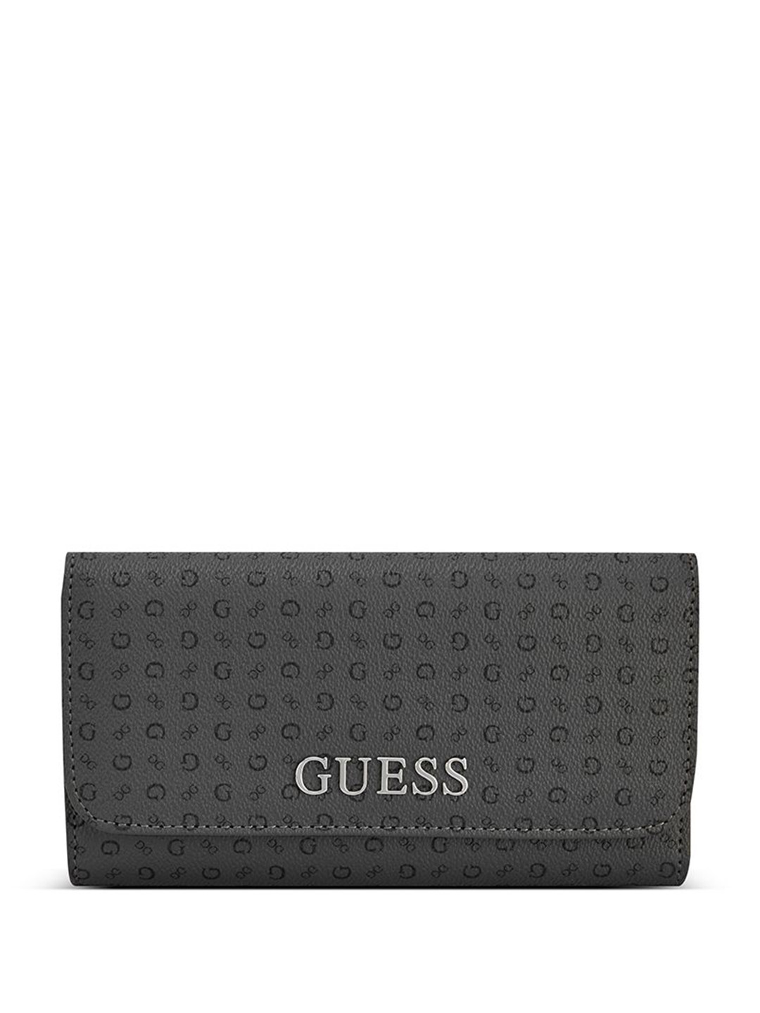 GUESS Women Typography Printed Abbas Slim Three Fold Wallet