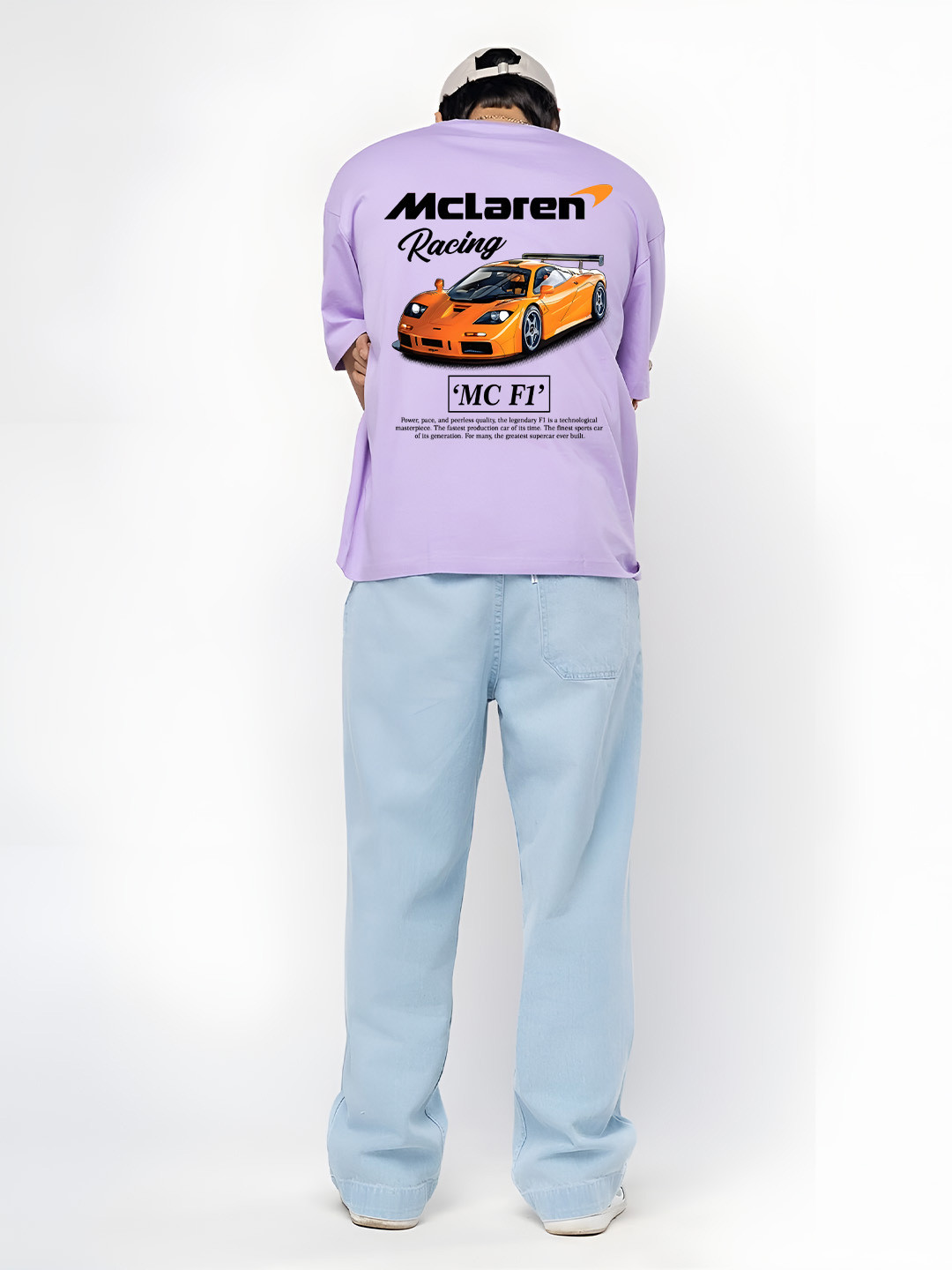 BDSQUARE Men Maclarane Car Back Printed Oversized Cotton T-shirt